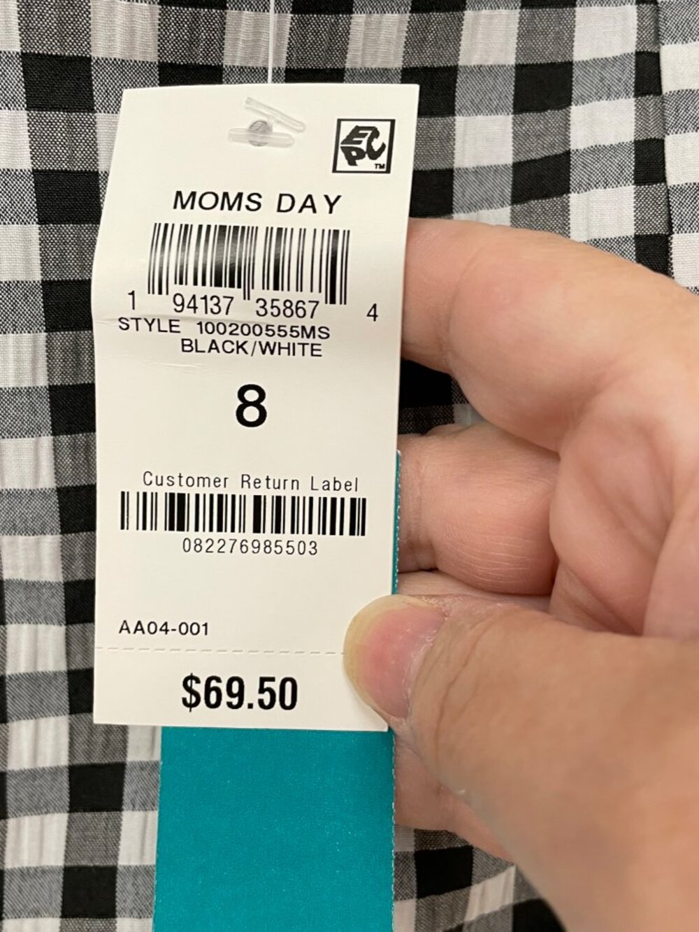 NWT On 34th White Gingham Skirt Size 8 - Picture 2 of 6